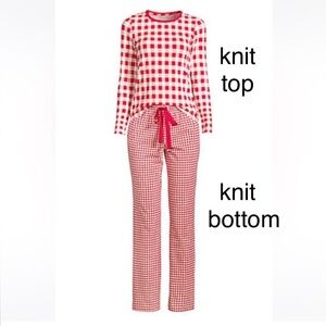 LANDSEND Pajamas Set Cotton Knit Long Sleeve Top and Long Pants Draper James